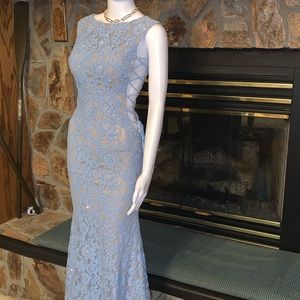 Jovani Periwinkle (2022 official color) Laceup Sneak Peek Evening Gown 00